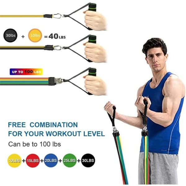 Power Exercise Resistance Band Set 5 in 1 Fitness Band Equipment for Men and Women