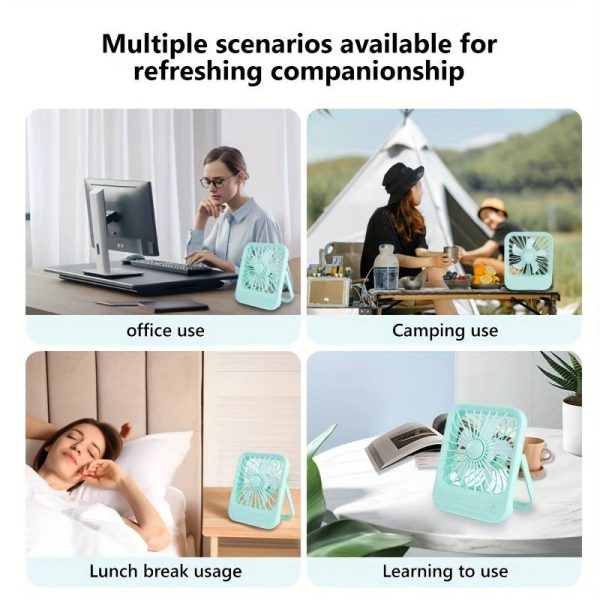 Quite Hanging Desk Fan, Mini Usb Rechargeable Fan (random color) - AL_AHMED MART