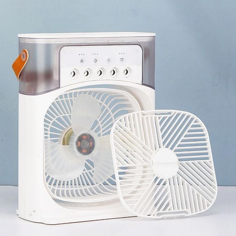 10 Inch Portable Mini Air Conditioner Fan | USB Rechargeable, LED Night Light, Mist & Humidifier Function